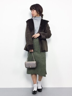 「URBAN RESEARCH（アーバンリサーチ）のアイテム（ムートンコート）」を使った、naoさん（レディース・163cm）の秋コーディネート