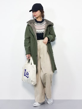 「rps（アールピーエス）のアイテム（モッズコート）」を使った、naoさん（レディース・163cm）の秋コーディネート