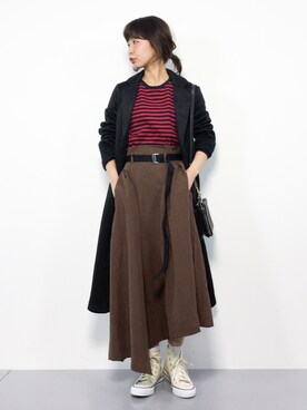 「GeeRA（ジーラ）のアイテム（その他アウター）」を使った、naoさん（レディース・163cm）の秋コーディネート
