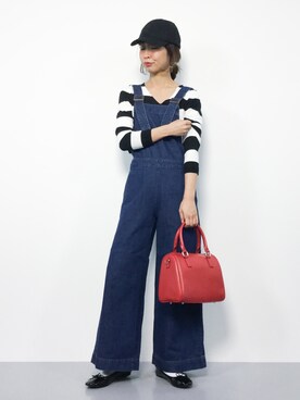 「FREE'S MART（フリーズマート）のアイテム（サロペット/オーバーオール）」を使った、naoさん（レディース・163cm）の冬コーディネート