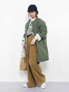 「DOUBLE NAME（ダブルネーム）のアイテム（その他アウター）」を使った、naoさん（レディース・163cm）の冬コーディネート