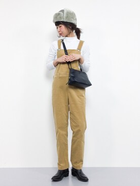 「SALON adam et rope'（サロン アダム エ ロペ）のアイテム（オールインワン・サロペット）」を使った、naoさん（レディース・163cm）の冬コーディネート