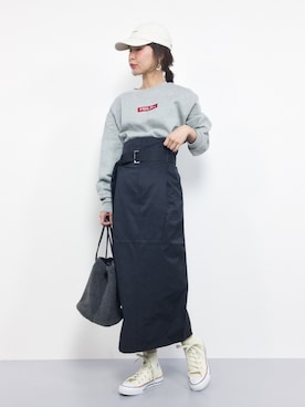 「SHIPS（シップス）のChampion(チャンピオン): SHIPS AUTHENTIC PRODUCTS 別注 LOWキャップ■（キャップ）」を使った、naoさん（レディース・163cm）の冬コーディネート