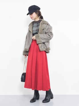 「Luz Llena（ラズレナ）のアイテム（ジャケット/アウター）」を使った、naoさん（レディース・163cm）の冬コーディネート