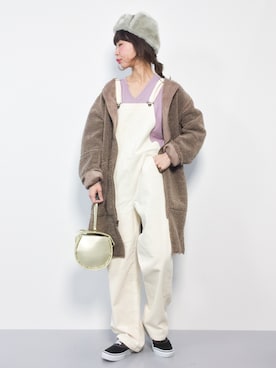 「Another Edition（アナザーエディション）のアイテム（ノーカラージャケット）」を使った、naoさん（レディース・163cm）の冬コーディネート