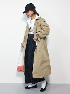 「Another Edition（アナザーエディション）のアイテム（トレンチコート）」を使った、naoさん（レディース・163cm）の冬コーディネート