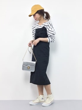 「one after another NICE CLAUP（ワンアフターアナザーナイスクラップ）のアイテム（キャップ）」を使った、naoさん（レディース・163cm）の冬コーディネート