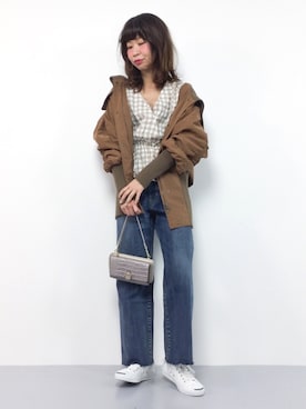 「Another Edition（アナザーエディション）のアイテム（ブルゾン）」を使った、naoさん（レディース・163cm）の冬コーディネート