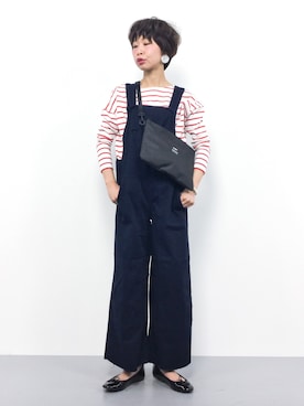 「チノ」｜「アイテム（オールインワン・サロペット）」を使った、naoさん（レディース・163cm）の冬コーディネート