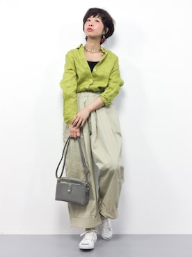 「MERLOT（メルロー）のアイテム（チノパンツ）」を使った、naoさん（レディース・163cm）の冬コーディネート