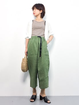「note et silence （ノートエシロンス）のアイテム（かごバッグ）」を使った、naoさん（レディース・163cm）の春コーディネート