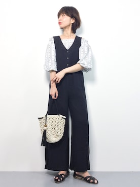 「FREE'S MART（フリーズマート）のアイテム（オールインワン・サロペット）」を使った、naoさん（レディース・163cm）の春コーディネート