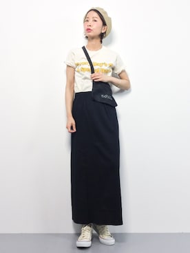 「英字プリント」｜naoさん（レディース・163cm）の夏コーディネート