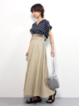 「アイテム（ボディバッグ/ウエストポーチ、シルバー系）」を使った、naoさん（レディース・163cm）の夏コーディネート