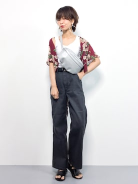 「アイテム（ボディバッグ/ウエストポーチ、シルバー系）」を使った、naoさん（レディース・163cm）の夏コーディネート