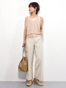 「Ameri（アメリ）のアイテム（キャミソール）」を使った、naoさん（レディース・163cm）の夏コーディネート