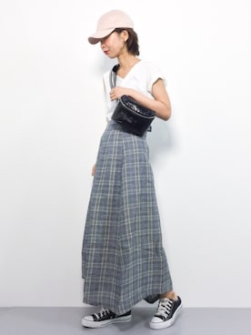 「USAコットン」｜「アイテム（キャップ）」を使った、naoさん（レディース・163cm）の夏コーディネート
