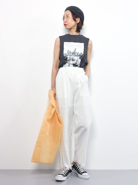 「カットオフパンツ」｜naoさん（レディース・163cm）の夏コーディネート