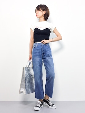 「シルバーバッグ」｜naoさん（レディース・163cm）の夏コーディネート