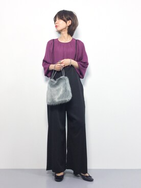 「NANO universe（ナノユニバース）のアイテム（サロペット/オーバーオール）」を使った、naoさん（レディース・163cm）の秋コーディネート