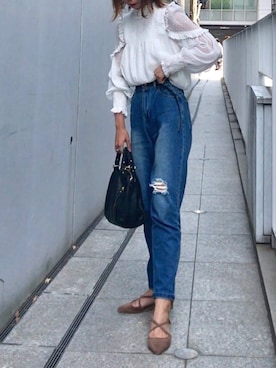 「Khaju（カージュ）の★★Khaju:クロスパンプス□（パンプス）」を使った、naoさん（レディース・163cm）の春コーディネート