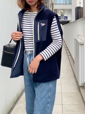 「MAISON KITSUNE」｜「アイテム（その他アウター）」を使った、naoさん（レディース・163cm）の秋コーディネート