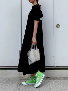 「AURALEE（オーラリー）のアイテム（スニーカー）」を使った、naoさん（レディース・163cm）の夏コーディネート