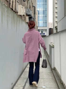 「ボリュームニット」｜「アイテム（アクセサリー）」を使った、naoさん（レディース・163cm）の秋コーディネート