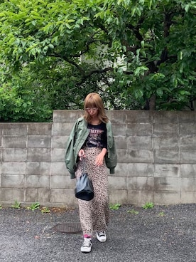 「ロックT」｜「アイテム（ブルゾン）」を使った、naoさん（レディース・163cm）の春コーディネート