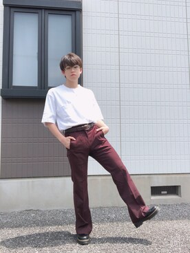 「SOYOUS（ソユーズ）のアイテム（パンツ）」を使った、fujuhujuさん（メンズ・161cm）の夏コーディネート