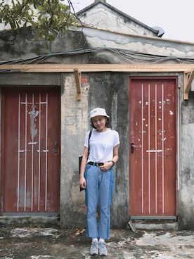 「shorts」｜「アイテム（帽子）」を使った、ChihYing Chungさん（レディース・165cm）の秋コーディネート