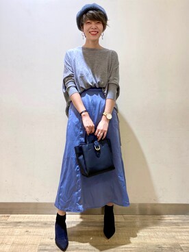 「Right-on（ライトオン）のアイテム（ハンチング/ベレー帽）」を使った、Miki さん（レディース・160cm）の秋コーディネート
