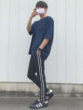 「アイテム（バングル/リストバンド）」を使った、ぎっちゃんさん（メンズ・166cm・20代）の春コーディネート