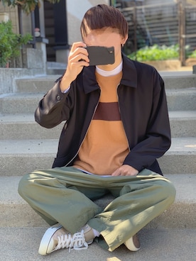 「SPINNS（スピンズ）のアイテム（ブルゾン）」を使った、ぎっちゃんさん（メンズ・166cm）の秋コーディネート
