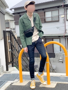 「NINE（ナイン）のアイテム」を使った、ぎっちゃんさん（メンズ・166cm）の春コーディネート