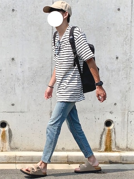 「FitUs（フィットアース）のアイテム」を使った、ぎっちゃんさん（メンズ・166cm）の夏コーディネート