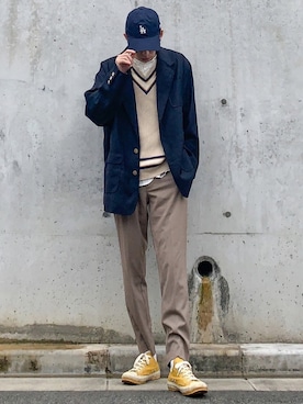 「NEW ERA（ニューエラ）の＜NEW ERA（ニューエラ）＞ T/W 9THIRTY LA/キャップ（キャップ）」を使った、ぎっちゃんさん（メンズ・166cm）の春コーディネート