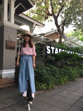 「Supreme.La.La.（シュープリームララ）のアイテム（帽子）」を使った、ビビアンさん（レディース・155cm）の春コーディネート