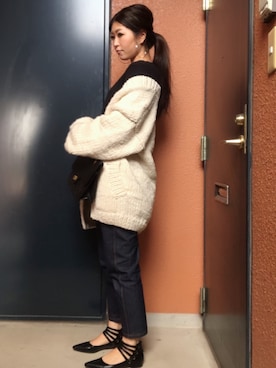 「ハンドメイドニット」｜tokoさん（レディース・161cm）の冬コーディネート