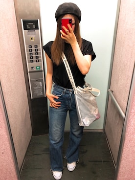 「coca（coca）（コカ）のアイテム（ハンチング/ベレー帽）」を使った、tokoさん（レディース・161cm）の夏コーディネート