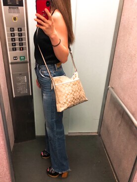 「GRL（グレイル）のリブニットキャミソール（キャミソール）」を使った、tokoさん（レディース・161cm）の夏コーディネート