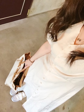 「OZOC（オゾック）のアイテム（かごバッグ）」を使った、tokoさん（レディース・161cm）の夏コーディネート