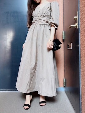 「fifth（フィフス）のウエストギャザーロングワンピース（ワンピース）」を使った、tokoさん（レディース・161cm）の春コーディネート