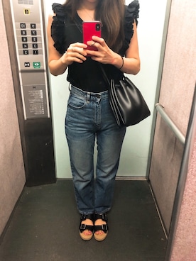 「ハイウエストストレートジーンズ」｜tokoさん（レディース・160cm）の夏コーディネート
