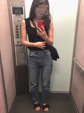 「ハイウエストストレートジーンズ」｜tokoさん（レディース・160cm）の夏コーディネート