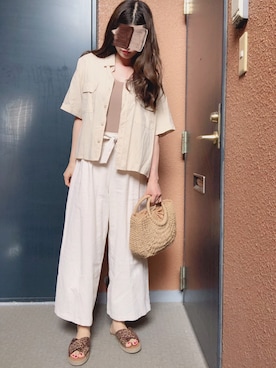 「LOWRYS FARM（ローリーズファーム）のショートＣＰＯシャツ　841006（シャツ/ブラウス）」を使った、tokoさん（レディース・161cm）の夏コーディネート