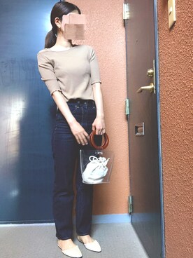 「ハイウエストストレートジーンズ」｜tokoさん（レディース・161cm）の夏コーディネート