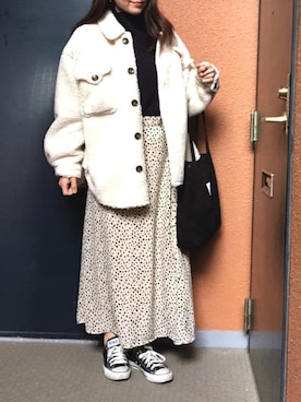 「CONVERSE（コンバース）のconverse（コンバース） ALL STAR OX（オールスターOX）（スニーカー）」を使った、tokoさん（レディース・161cm）の冬コーディネート