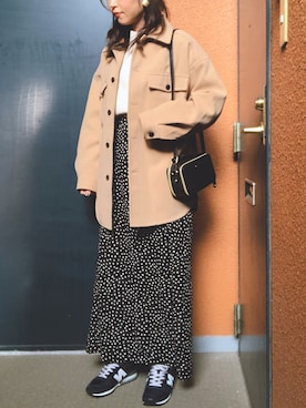 「ダルメシアン柄」｜「アイテム（その他アウター）」を使った、tokoさん（レディース・161cm）の冬コーディネート