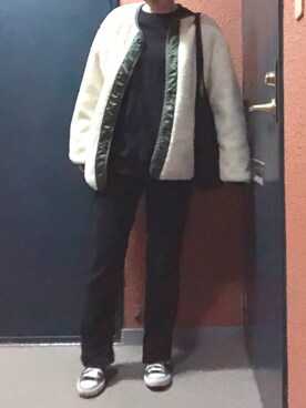 「CONVERSE（コンバース）のconverse（コンバース） ALL STAR OX（オールスターOX）（スニーカー）」を使った、tokoさん（レディース・161cm）の冬コーディネート